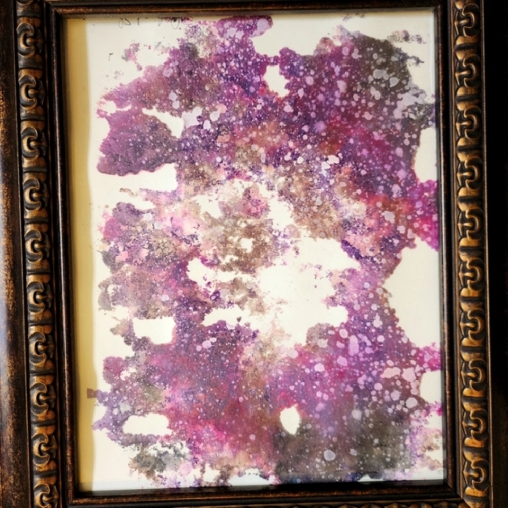 HANDCRAFTED Antique Bronze Frame Painting HANDPAINTED Abstract Art Wall Decor - Picture 3 of 16